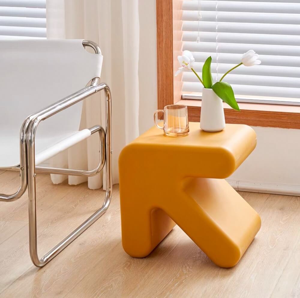 สตูลพลาสติก MY DOLLS HOUSE ARROW สีเหลืองมัสตาร์ด_4